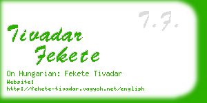 tivadar fekete business card